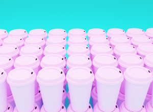 Plastic coffee cups